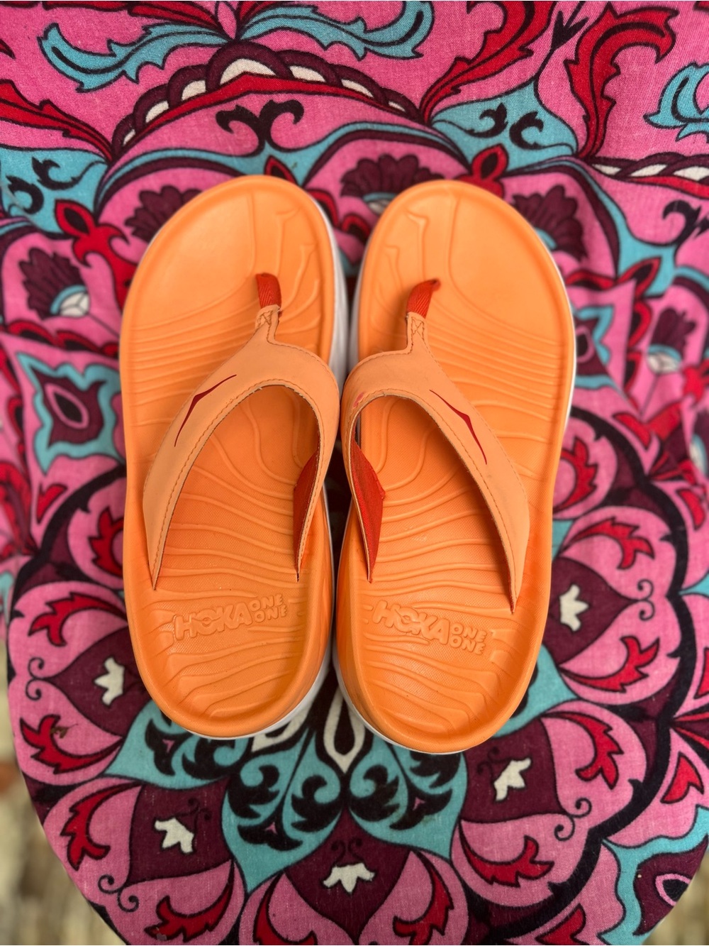 Hoka Orange Flip Flop Sandals